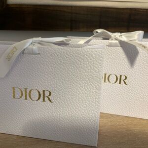 PRETTY, CRISP AND CHIC.  SET OF 2 CHRISTIAN DIOR MINI GIFT BAGS